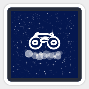 binoculars, optics, approximation, vision, technology, light, universe, cosmos, galaxy, shine, concept Sticker